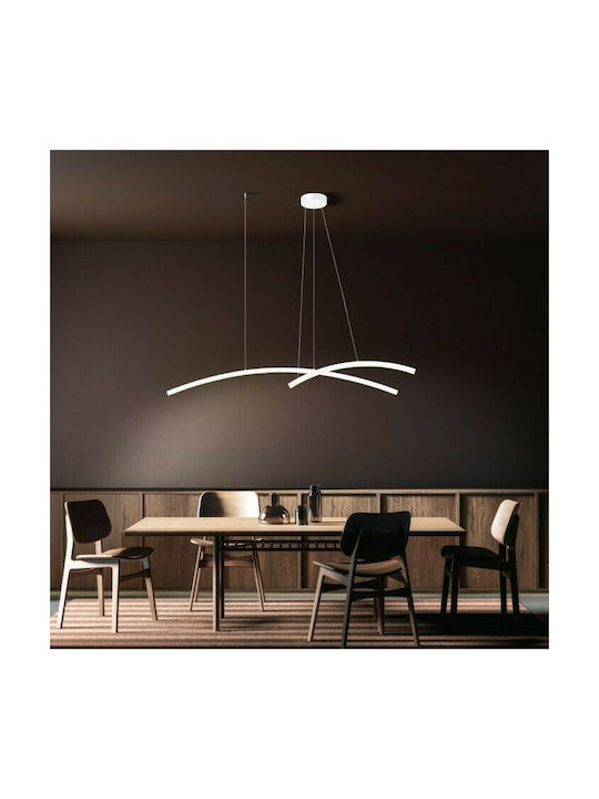 Zambelis Lights Μοντέρνο Κρεμαστό Φωτιστικό με Ενσωματωμένο LED σε Λευκό Χρώμα  20129